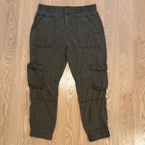 Banana Republic Heritage Collection Silk Olive Green Cargo Pants